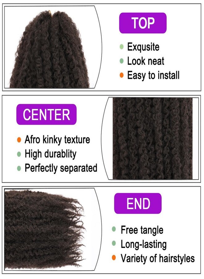 ZRQ 8 Packs Marley Hair Crochet Braids,24 Inch Afro Kinky Marley Braiding Hair, Synthetic Curly Twist Marley Hair, Long Springy Afro Twist Hair Extensions (4#,8 Packs) - Image 3